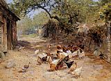 Chickens in a Farmyard by Ernst Walbourn